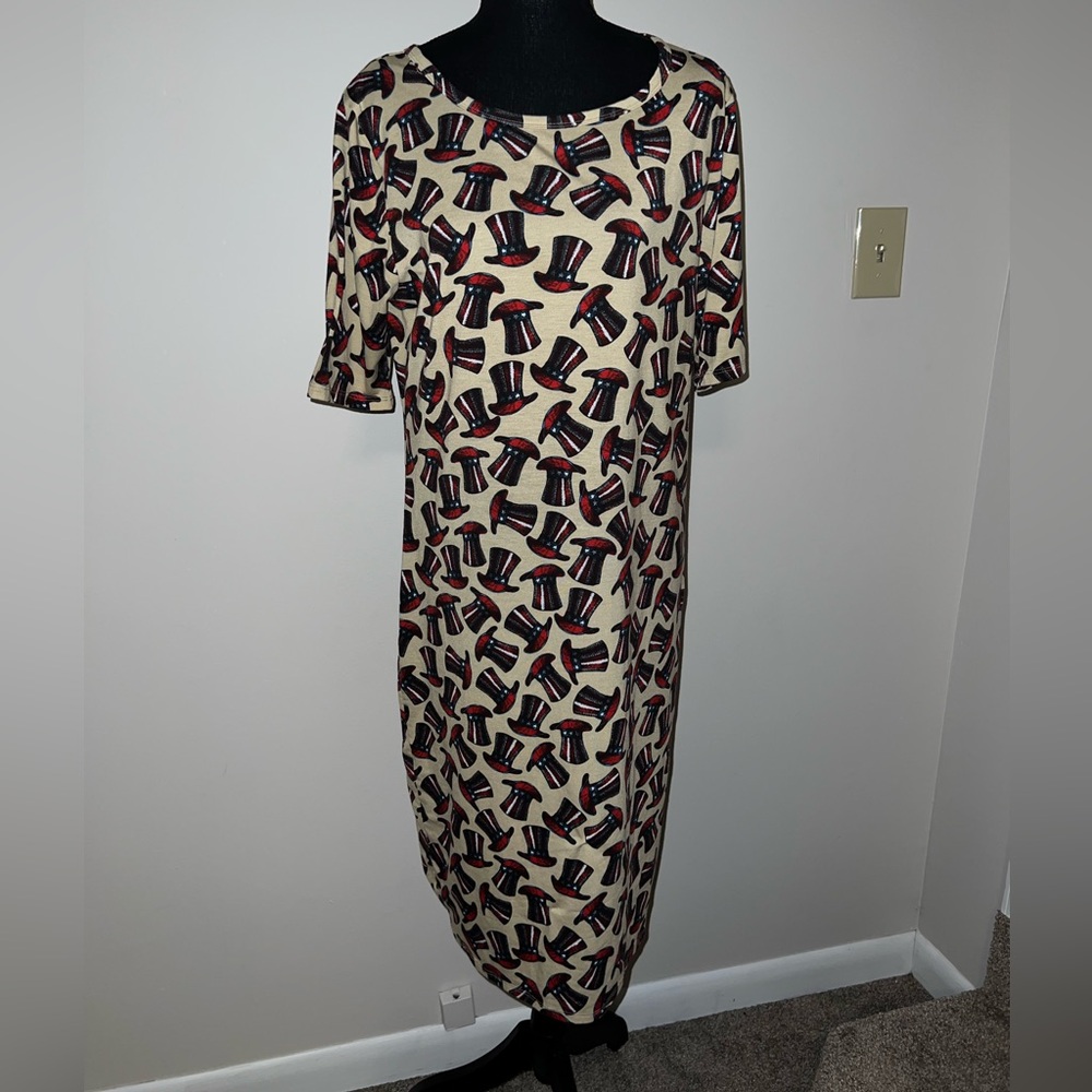 ⭐️3/$30!⭐️ LulaRoe Patriotic Tophat Dress